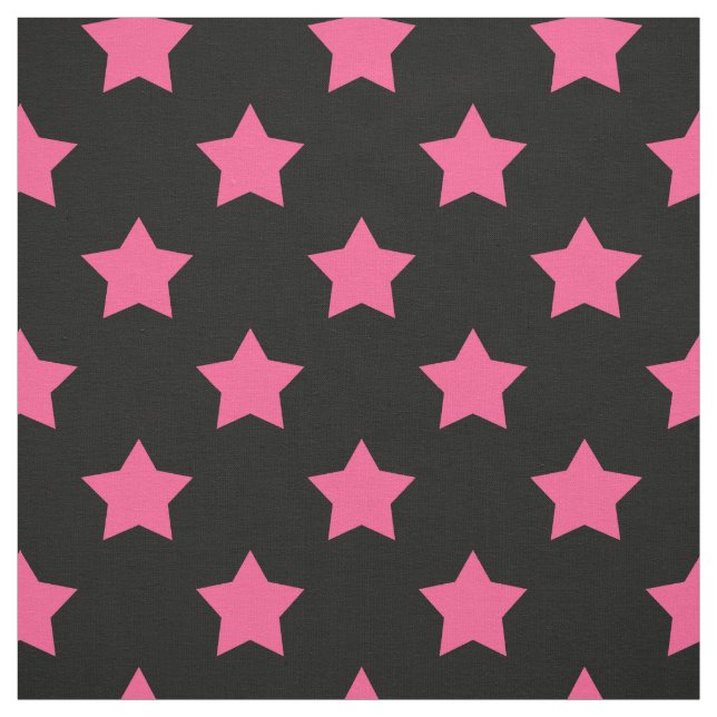 Rosa Sterne schwarzer Hintergrund Textil Stoff (Muster)
