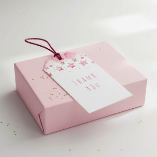 Rosa Sterne Vielen Dank Geschenkanhänger