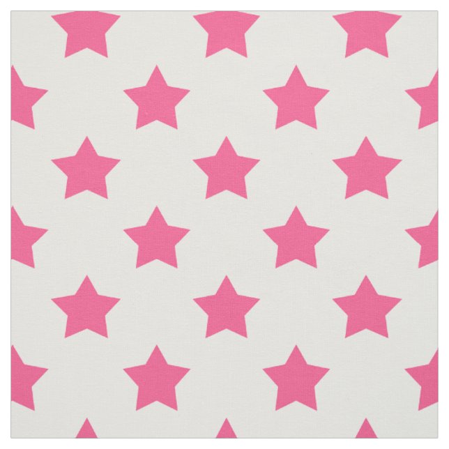 Rosa Sterne Weißer Hintergrund Textil Stoff (Muster)