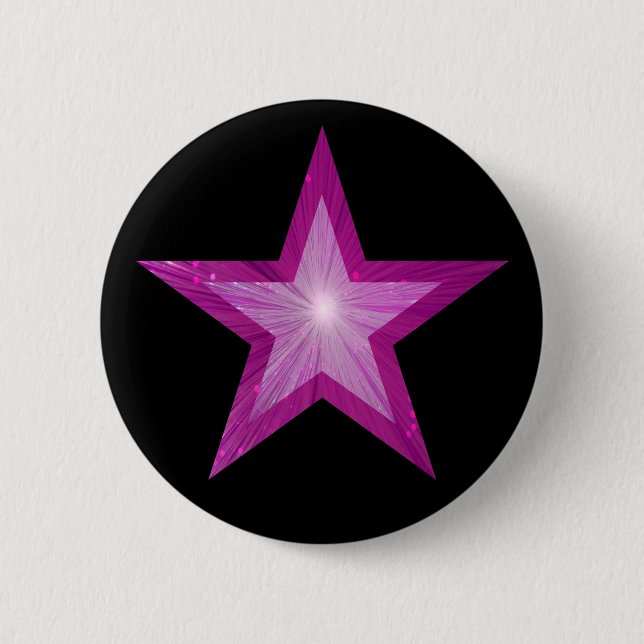 Rosa Sterntaste schwarz Button (Vorderseite)
