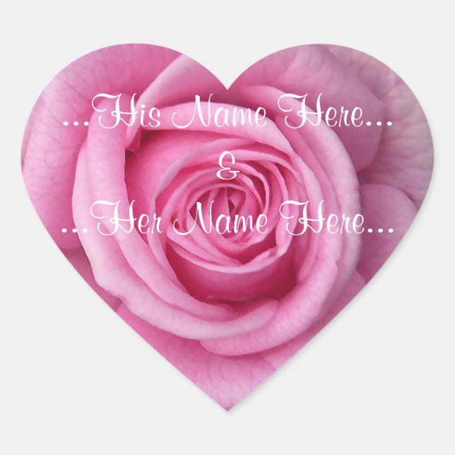 Rosa Sticker Romantische Rose Hochzeitsticker (Vorderseite)