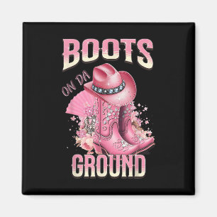 Rosa Stiefel auf Da Ground Western Cowgirl Hut und Magnet