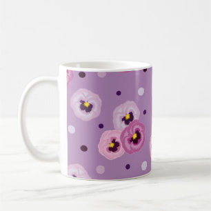 Rosa Stiefmütterchen, nahtloses Muster Kaffeetasse