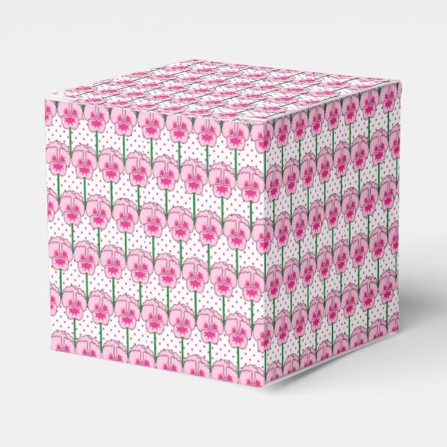 Rosa Stiefmütterchen - Retro-Tapete Geschenkschachtel (Vorderseite)