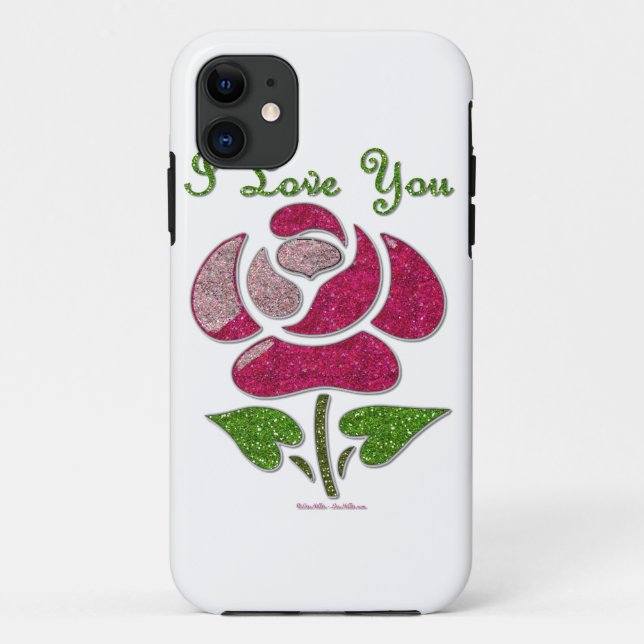 Rosa Stift Rose I Liebe Sie Case-Mate iPhone Hülle (Rückseite)