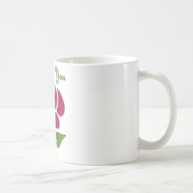 Rosa Stift Rose I Liebe Sie Kaffeetasse (Rechts)