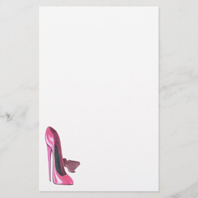 Rosa Stiletto Schuhwerk Briefpapier (Vorderseite)