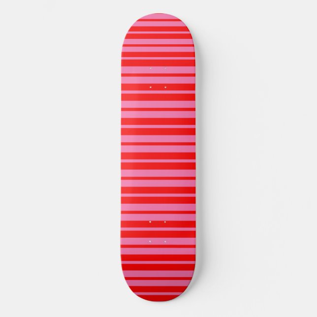 Rosa Stilvolle Streifenmuster Design Skateboard (Vorderseite)