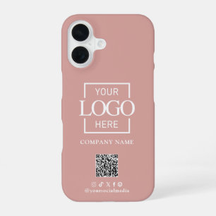 Rosa stilvolles minimalistisches Geschäftslogo & Q iPhone 16 Hülle