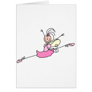 Rosa Stock-Ballerina-Engels-Karte