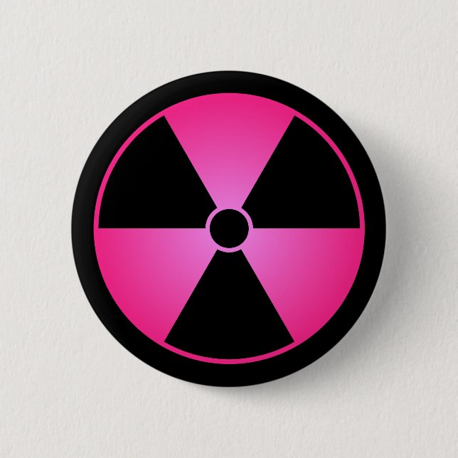 Rosa Strahlungs-Symbol-Knopf Button (Vorderseite)