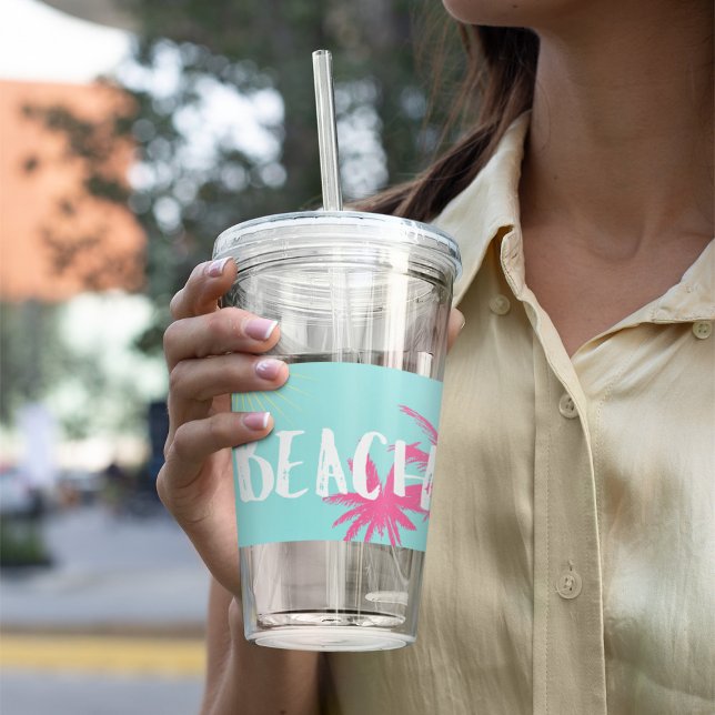 rosa Strand Acryltrinkbecher (Von Creator hochgeladen)