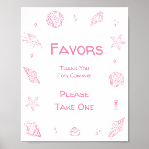 Rosa Strand-Baby-Shower-Geschenk für Küstenliebhab Poster