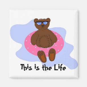 Rosa Strandbär Magnet