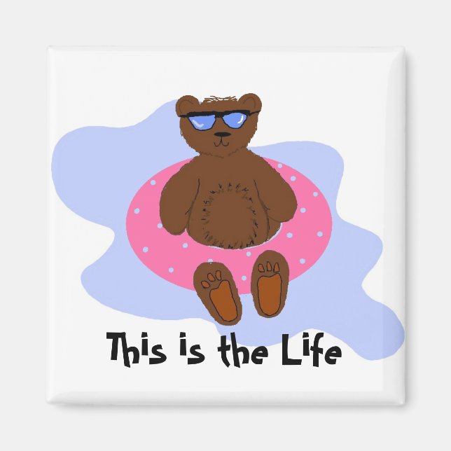 Rosa Strandbär Magnet (Vorne)