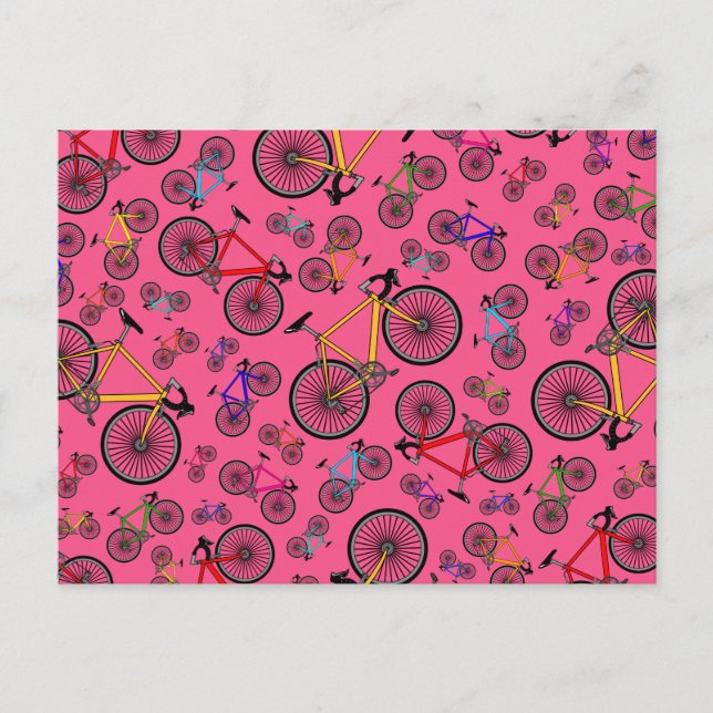 Rosa Straßenräder Postkarte (Vorderseite)