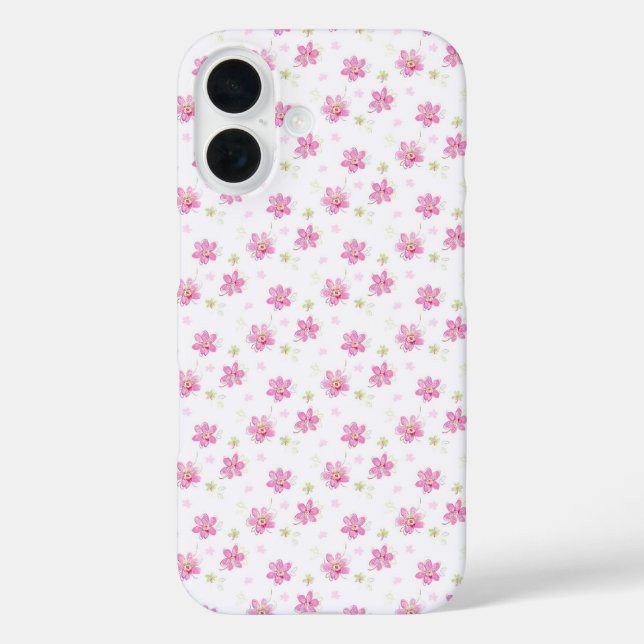 Rosa Sträußchen iPhone 16 Hülle (Rückseite)