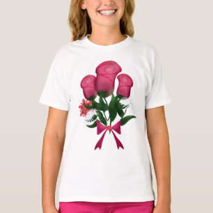 Rosa-Sträußchen mit floraler Schleife T-Shirt
