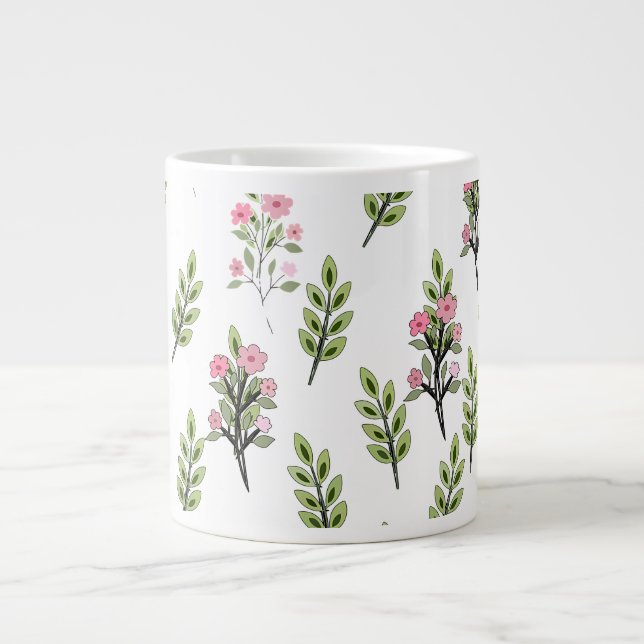 Rosa Sträuße Jumbo-Tasse (Vorderseite)