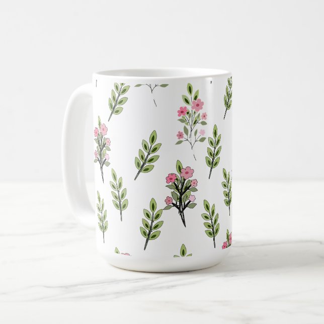 Rosa Sträuße Kaffeetasse (Vorderseite Links)