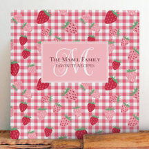 Rosa Strawberry Gingham Pattern Monogram Rezept