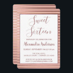 Rosa Streifen 16 . Geburtstag Geburtstag Einladung<br><div class="desc">Rosa Blush und Rose Gold Foil Streifen 16 . Geburtstag Geburtstagsparty Einladung. Diese Einladung ist perfekt für die Rose Gold Sweet 16 Geburtstagsparty,  die in Pink feiern möchten.</div>