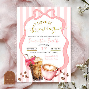 Rosa Streifen Baby ist auf dem Weg Baby Shower Einladung