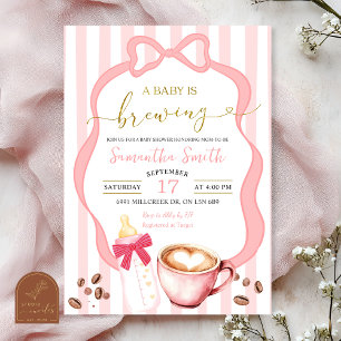 Rosa Streifen Baby ist auf dem Weg Baby Shower Einladung