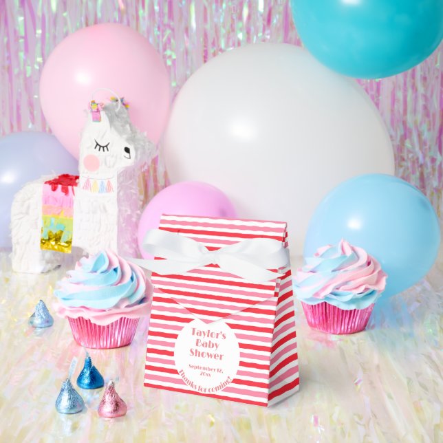 Rosa Streifen Babydusche Geschenkschachtel (Party)