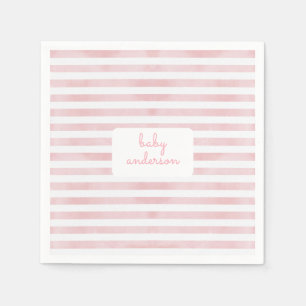 Rosa Streifen Babydusche Serviette