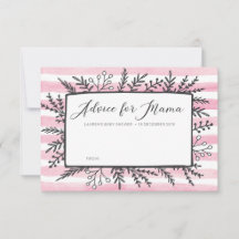 Rosa Streifen Babyduschempfehlung für Mama Cards