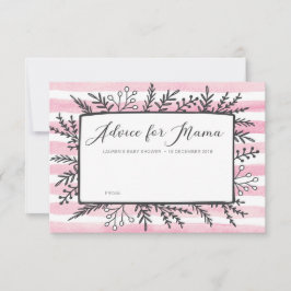 Rosa Streifen Babyduschempfehlung für Mama Cards Einladung