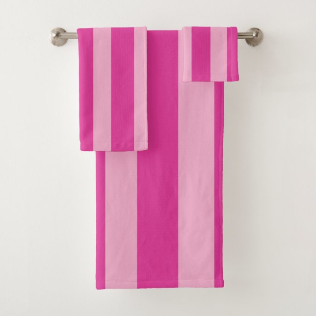 Rosa Streifen  Badhandtuch Set (Insitu)