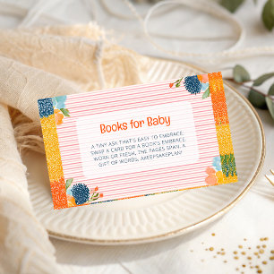 Rosa Streifen Blumen Baby in Bloom Bücher für Baby Begleitkarte