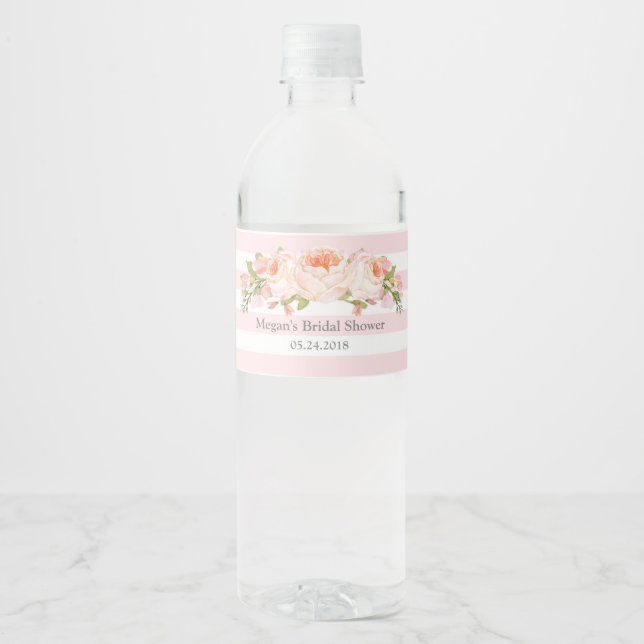Rosa Streifen Brautparty für Wasserfarben (Vorderseite)