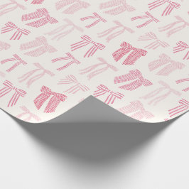 Rosa Streifen Coquette Bows Geschenkpapier