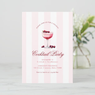 Rosa Streifen Drink Themenurlaub Cocktail Party Einladung