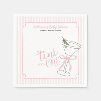 Rosa Streifen Ein Tini ist auf dem Weg Cocktail Serviette