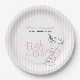Rosa Streifen Ein Tini ist unterwegs Pappteller