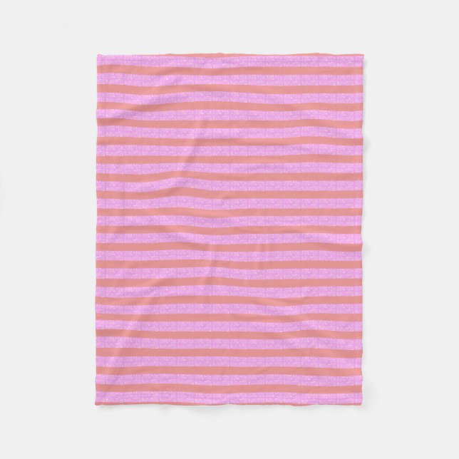 Rosa Streifen Fleece Blanket (Vorderseite)