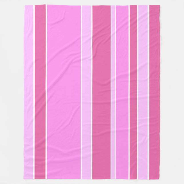 Rosa Streifen Fleecedecke (Vorderseite)