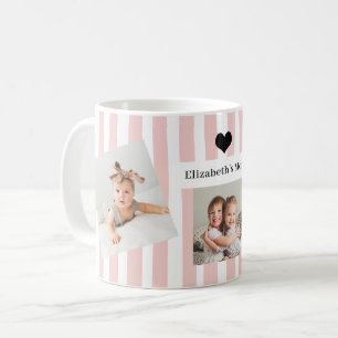 Rosa Streifen, Fotos und Herz Für Mama Kaffeetasse