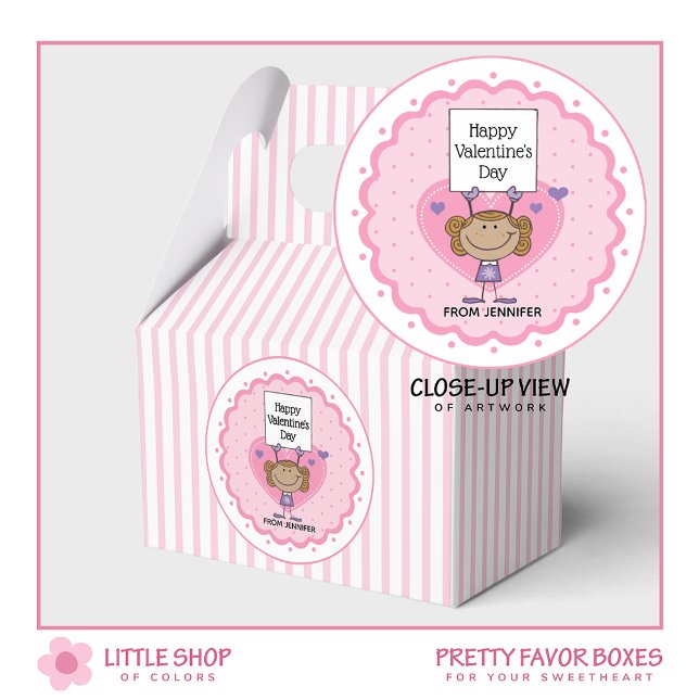 Rosa Streifen Girl mit individualisierbarem Zeiche Geschenkschachtel (Von Creator hochgeladen)