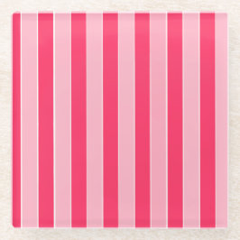 Rosa Streifen Glasuntersetzer