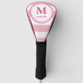 Rosa Streifen | Golf | personalisiert NAME monogra Headcover