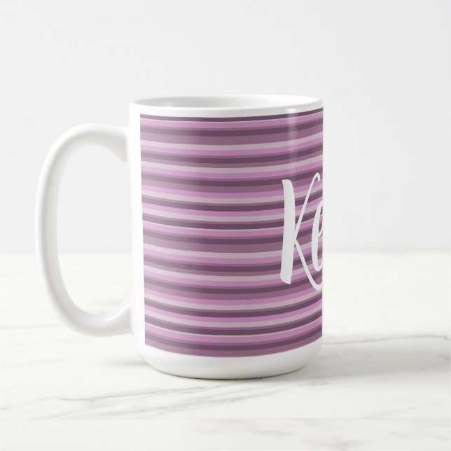 Rosa Streifen Kaffeetasse (Links)