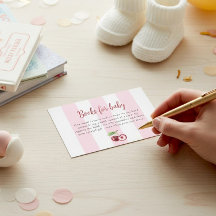 Rosa Streifen Kirsch Bücher für Baby Shower