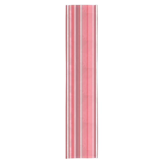 Rosa Streifen Kurzer Tischläufer (Vorderseite)