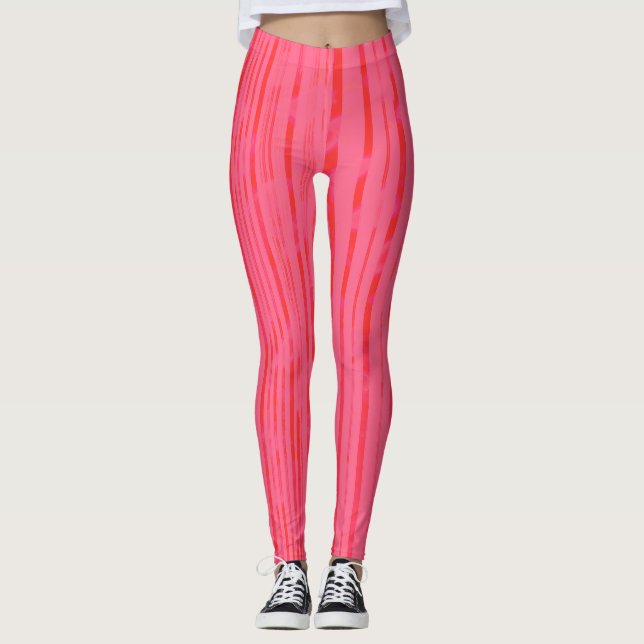 Rosa Streifen Leggings (Vorderseite)