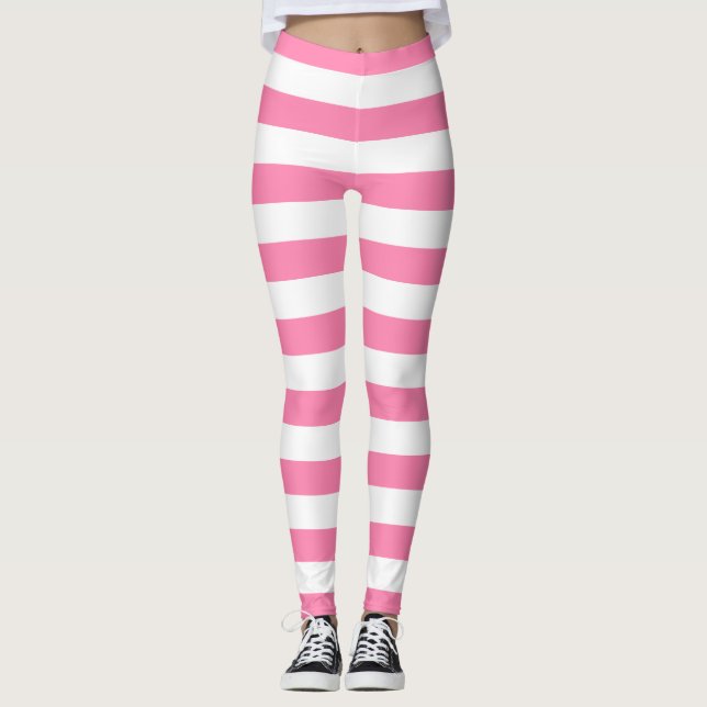 Rosa Streifen Leggings (Vorderseite)